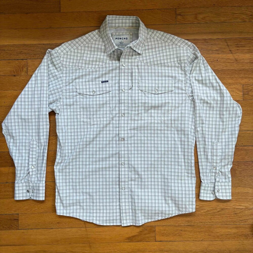 Poncho Western Shirt - Tan Check - Men's Regular Small (S)